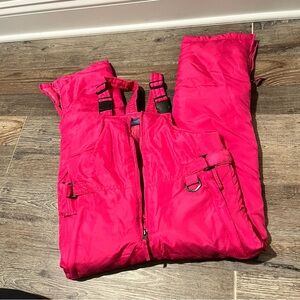 Cherokee Girls Pink Snow Ski Bibs Zip Closure Size 8/10 Excellent Condition